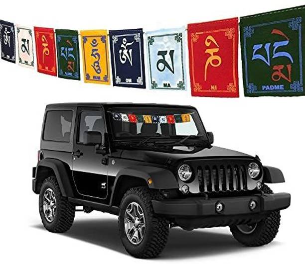 PARTY MIDLINKERZ Tibetan Prayer Flags Rectangle Car Window Flag Flag