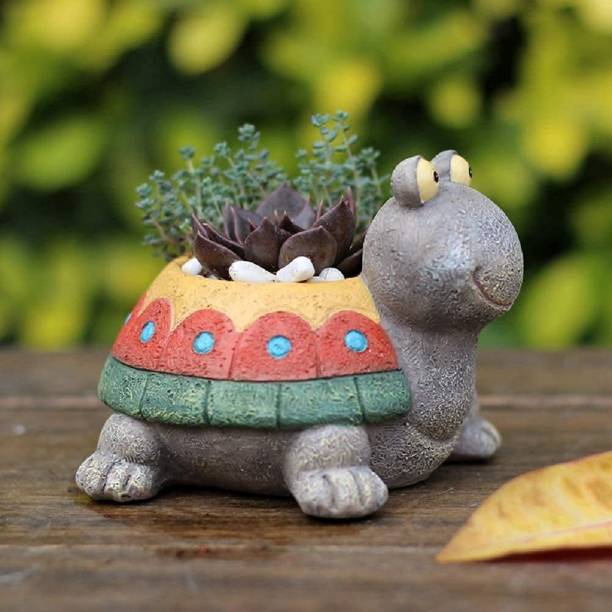 Bains Cute Mini Tortoise Turtle Animal Planter Pot for Home or Bagicha Garden Decor Fiber Flower Basket