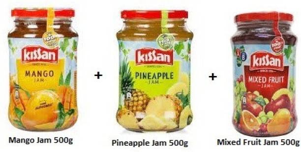 Kissan Jam Combo Mixed Fruit Mango Pineapple Combo