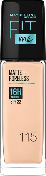 MAYBELLINE NEW YORK Fit Me Matte+Poreless Liquid Foundation (With Pump & SPF 22), 220 Natural Beige, 30ml Foundation