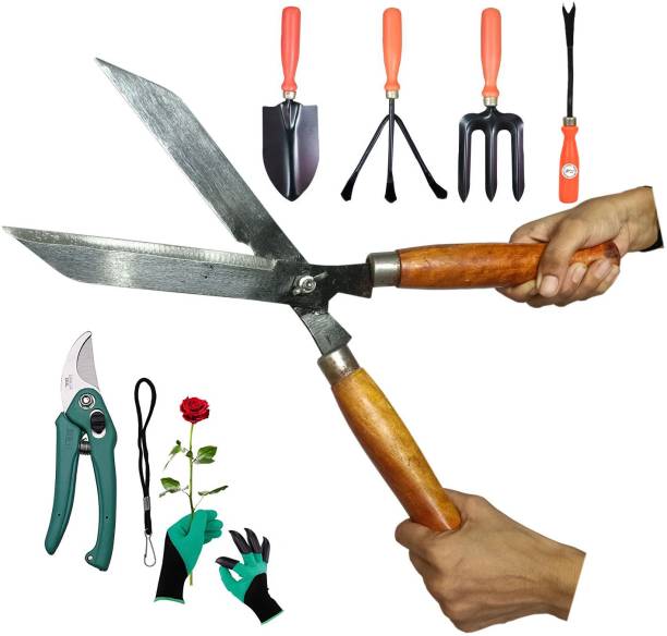 GREEN TOUCH Home Gradening Tools Combo Items,Lawn Cutter,Branch Cutter,Trowel Set,Gloves Garden Tool Kit
