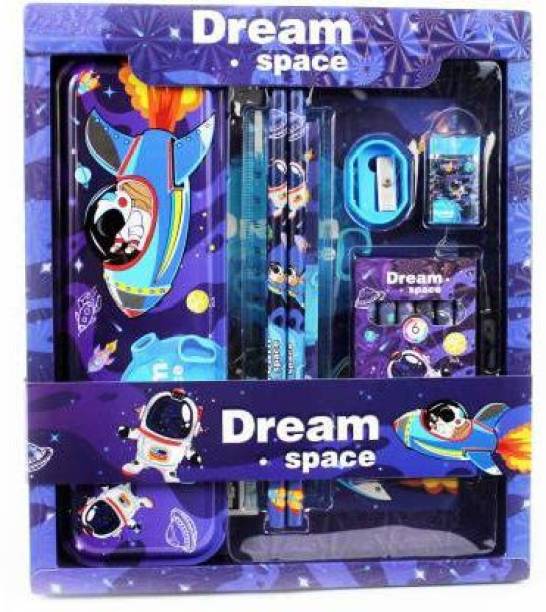 Bunic Dream Space Stationery Kit Set for Girls Boys, Stationery for School Geometry Box