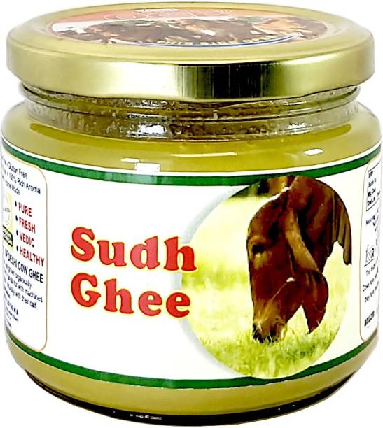 OCB Sudh Ghee 100% Desi Gir Cow Ghee Grassfed, Cultured, Premium A1 Quality Ghee 250 g Glass Bottle