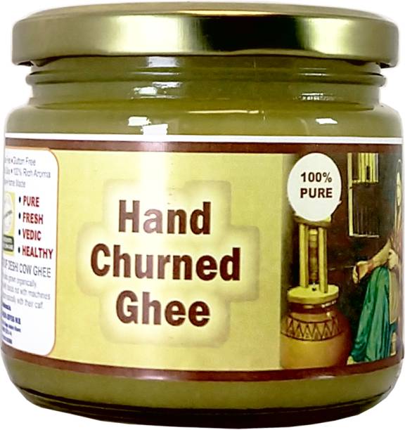 OCB Hand Churned Ghee Traditional Vedic Hand Churned Method 100% A2 Milk Ghee 250 g Glass Bottle