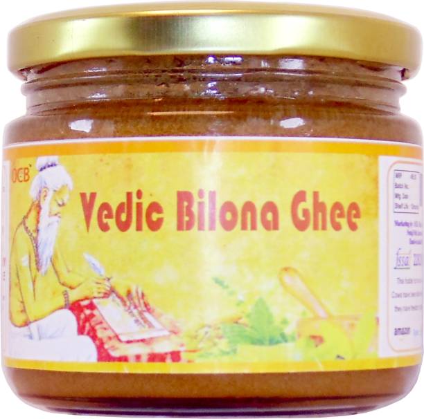 OCB Vedic Bilona Ghee Indian A2 Cow Ghee 100% Pure Non GMO Bengali Ghee 250 g Glass Bottle