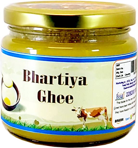 OCB Bhartiya Ghee Made From Desi Cow Milk by Traditional Hand Churning Bilona Ghee 250 g Glass Bottle