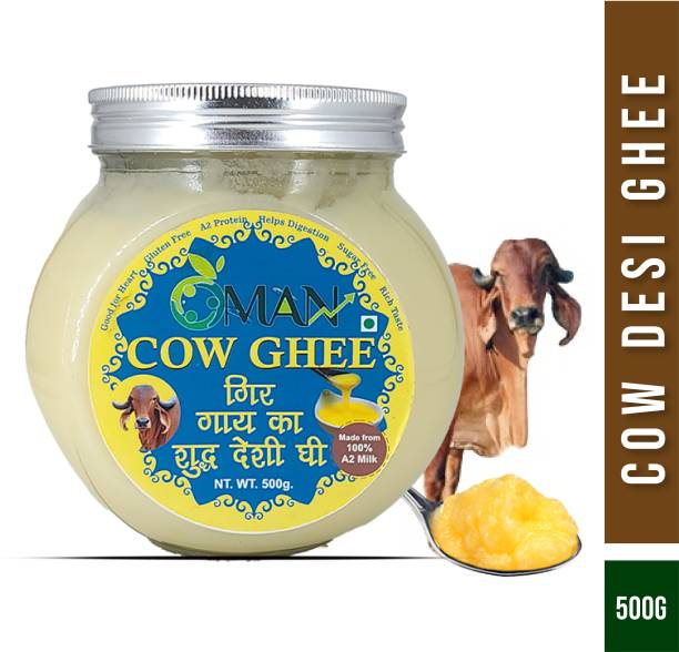 Oman Organics Desi Cow Ghee Pure & Natural Hand Made by Traditional Bilona Method 500 g Mason Jar