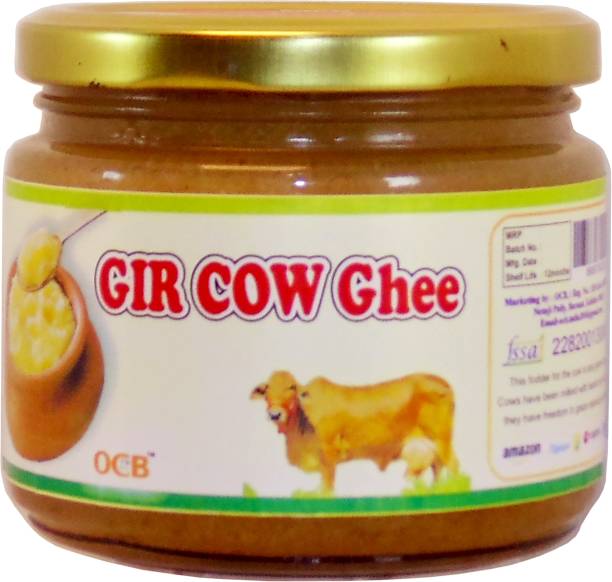 OCB GIR COW Ghee Pure A2 Desi Cow, Bilona Hand Churned Bengali Ghee 250 g Glass Bottle