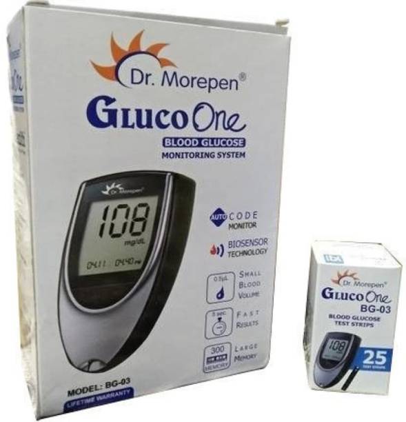 Dr. Morepen Glucometer with 25 Strips and 10 Lancet Glucometer