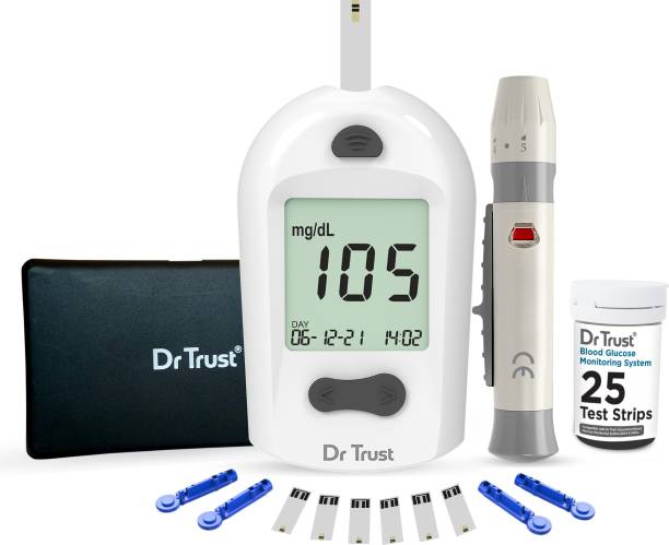 Dr. Trust (USA) Digital Glucose Blood Sugar testing Monitor Machine with 25 Strips Glucometer