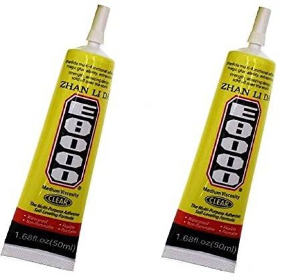 keertan kalp E8000 multi-purpose Transparent adhesive glue Adhesive (50 ml), Pack of 2. Glue