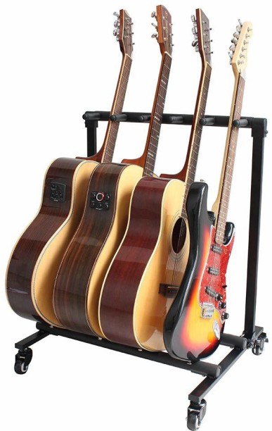 3 Guitar Display Rack Folding Stand Band Stage Holder for Electric or Acoustic Guitars Guitar Stand 