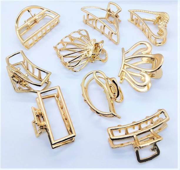 Trendy Club 9 Pieces Metal Hair Clutcher Hair Claw Clips for Girls and Women Hair Claw