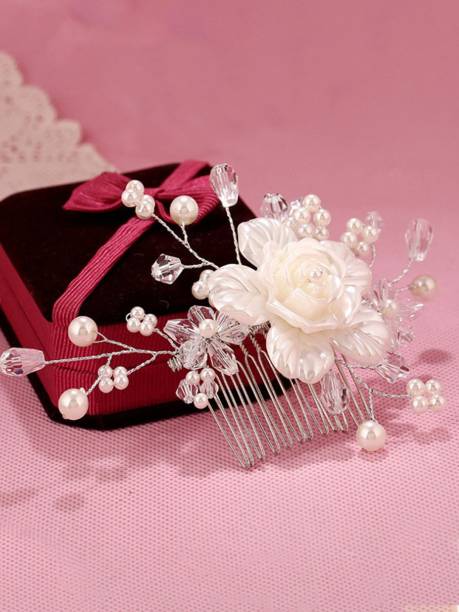 YELLOW CHIMES Hair Clips For Women Wedding Hair Comb Barrette Flower Crystal Brida Hair Pin