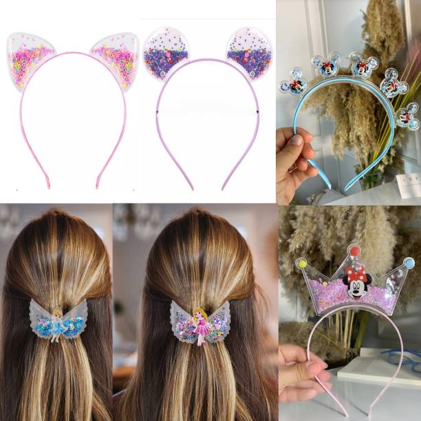 BelloToko Pack of 6 hairband and hair clip combo for girls Hair Accessory Set
