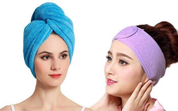 Blenqish Head Band Facial & Hair Wrap Absorbent Hair Drying For Women And Girls - Combo Head Band