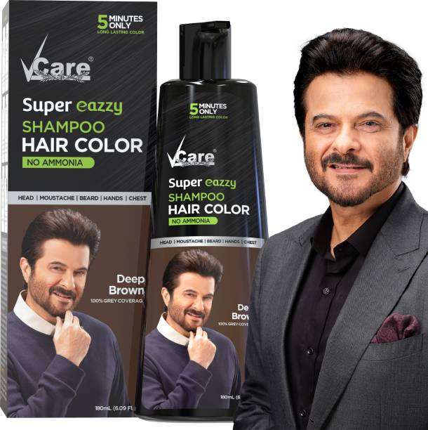 Vcare Super Eazzy Deep Brown Shampoo Hair Color| Natural Hair Color Hair Care Products , Deep Brown