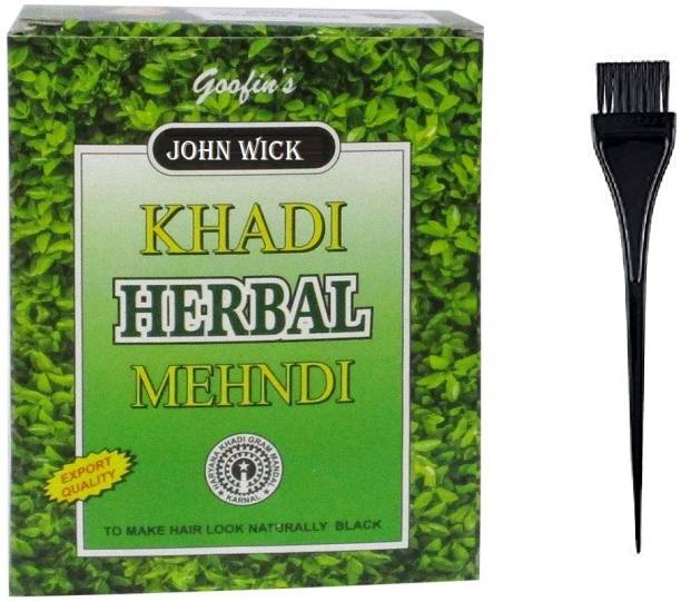 JOHN WICK Khadi Pure Herbal Natural Black Mehndi With B...