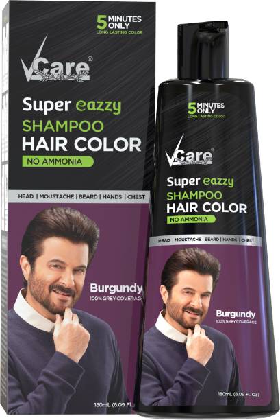 Vcare Super Eazzy Shampoo Burgundy Hair Color for Men & Women | No Ammonia & Paraben , Burgundy