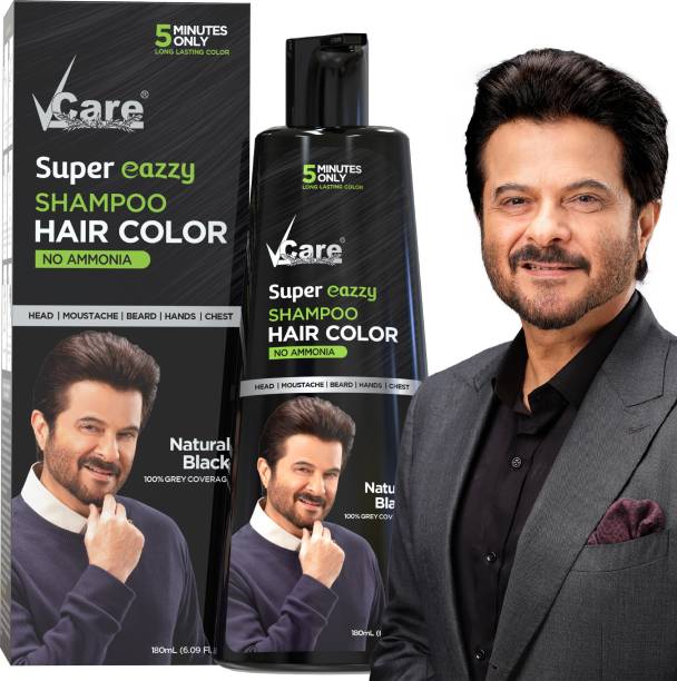 Vcare Super Eazzy Shampoo Hair Color Natural Black | No Ammonia & Paraben | Hair Care , Black