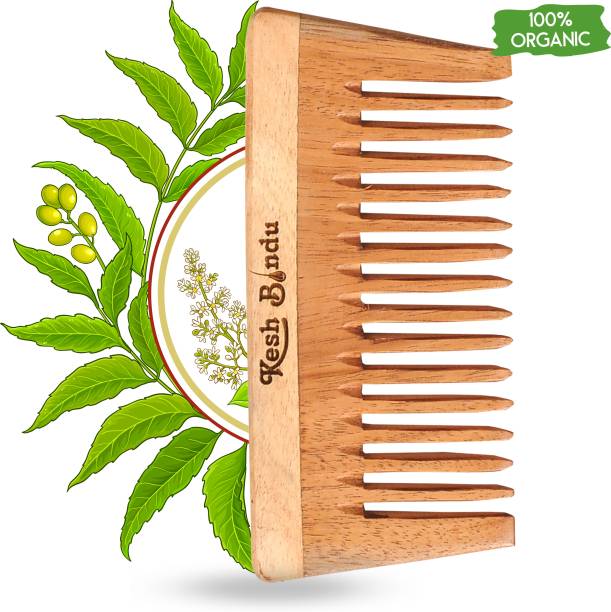 KeshBindu Neem Wood Combs 100% Handmade, Anti- Dandruff