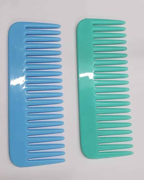 NTC Thick Wide Teeth Hair Shampoo Combs Short Hair Comb For Women (Set Of 2) 6''Inch