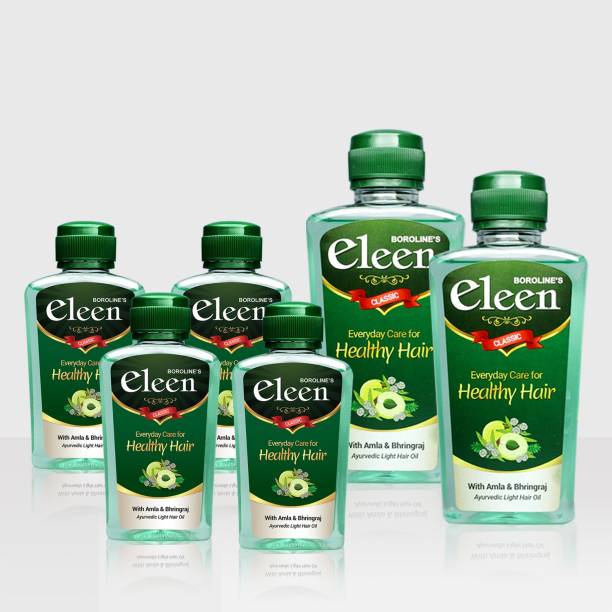 BOROLINE Eleen Classic Herbal Light Hair Oil 200 ml X 2 + 100 ml X 4 Amla & Bhringraj Hair Oil