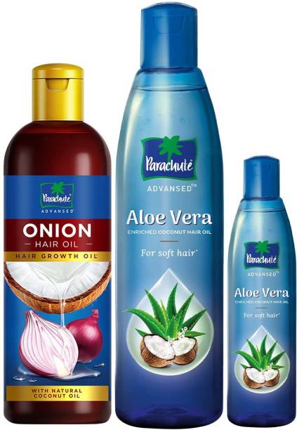 Parachute Advansed Aloe Vera For Soft and Strong Hair, 250ml +75ml & Onion , Hair Growth Oil, 200ml Hair Oil