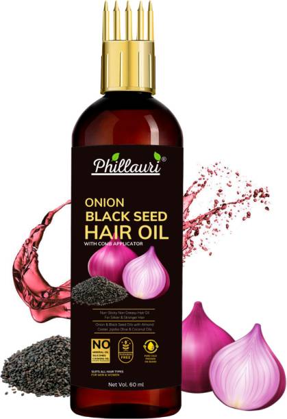 Phillauri Onion Oil - Black Seed Onion Hair Oil 60ML (PACK 1) Hair Oil Price in India