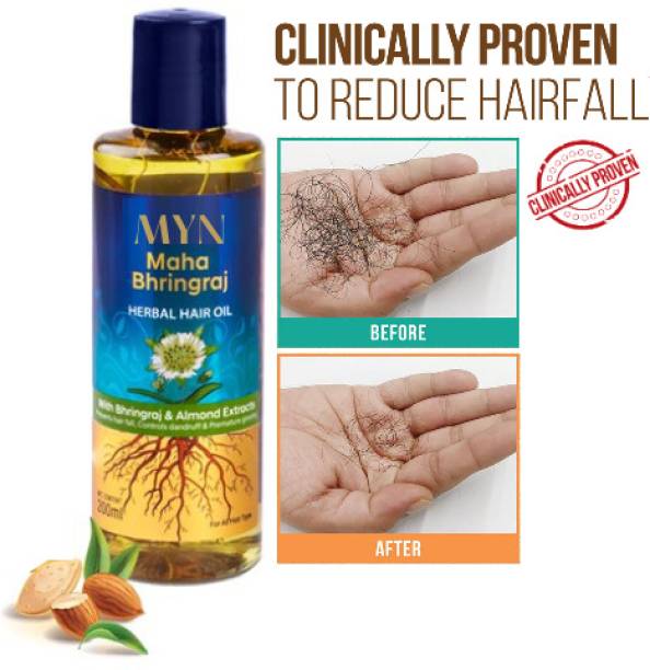 MYN Herbal Maha Bhringa Hair Oil with Bhringraj and Almond Extracts Hair Oil
