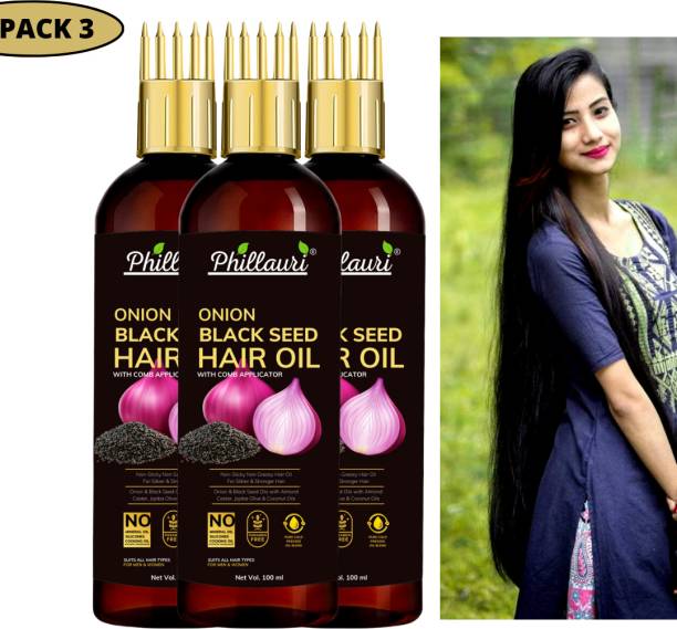 Phillauri Red Onion Hair Oil - WITH COMB APPLICATOR- Black Seed Onion Oil Hair Oil Price in India