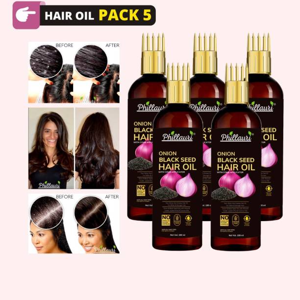 Phillauri Onion Oil for Hair Regrowth Aryuvedic Hair Oil 100ml (Pack of 5) Hair Oil