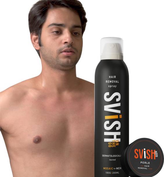 SVISH Hair Removal Spray for Men 200ml |Chest, Back, Leg, Under Arm |Post Hair Removal Cream