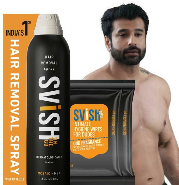 SVISH Hair Removal Spray for Men's Chest, Back, Legs & Under Arms Spray