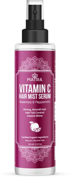 Matra Vitamin C Hair Mist Serum with Rosemary & Peppermint – Alcohol-free Hair Spray for Hair fall control and Strong, Smooth, Shiny Hair – Instant Revitalizing Hair Serum for Volume, Polishing & Hair Protection