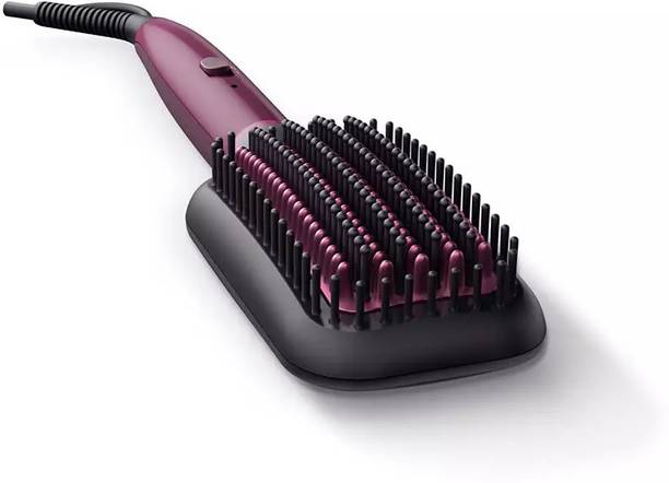 PHILIPS BHH730 BHH730/00 (Dark Wine Color) Naturally Heated, Silk Protect technology, Hair Straightener Brush