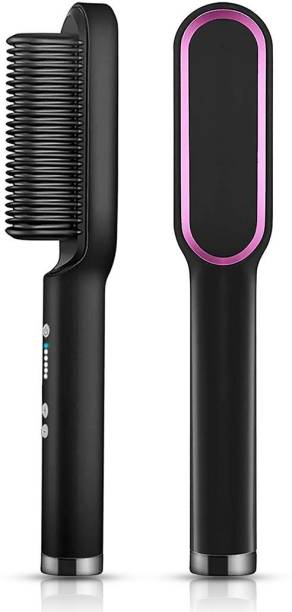 byPurenaturals Hair straightening Brush for men & women, Curly Hair Straightener Hair Straightener Brush