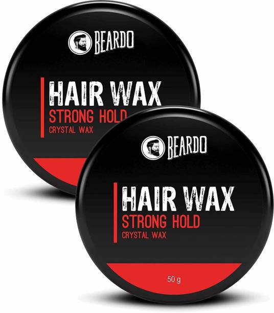 BEARDO Stronghold Hair Wax (50 gm) Pack of 2| Crystal Hair Wax for Men | Glossy Finish Hair Wax
