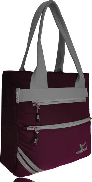 Women Maroon, Grey Tote Price in India