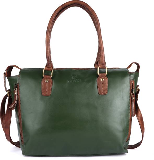 Women Green, Brown Shoulder Bag Price in India