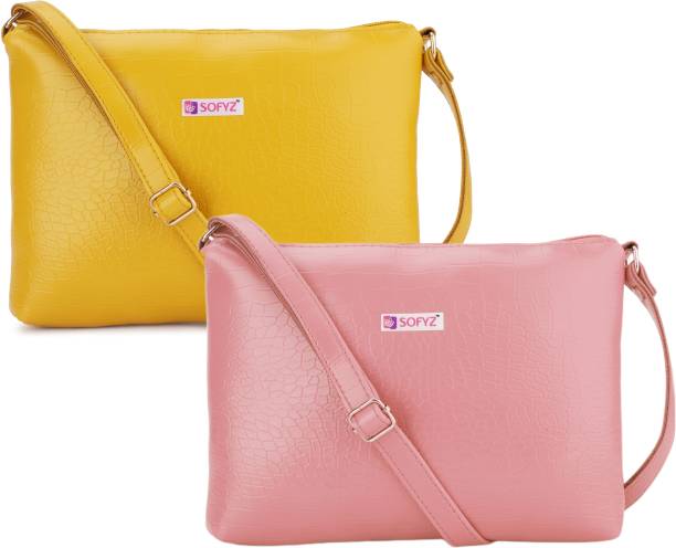 Pink, Yellow Women Sling Bag Price in India