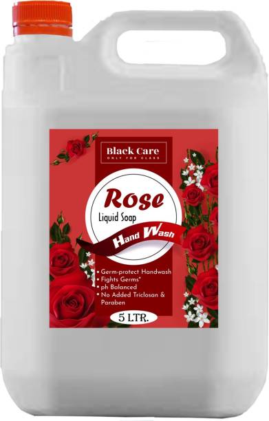 Black Care Rose Liquid Soap Handwash | Soft & Moisturizing Hand | 5 Liter - Refill Pack Hand Wash Can