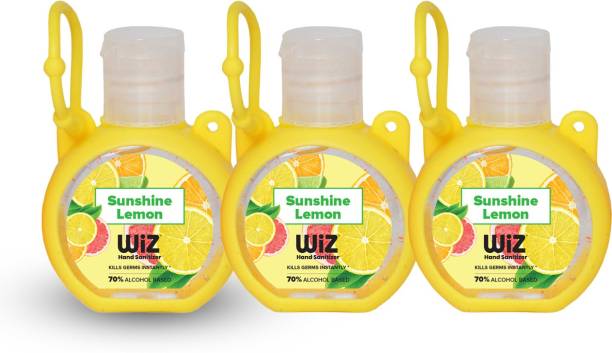 Wiz Sunshine Lemon  Kill Germs Instantly Bag Tag Hand Sanitizer Bottle