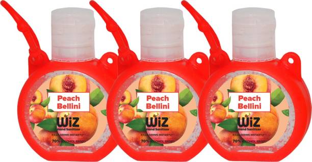 Wiz Peach Bellini  Kill Germs Instantly Bag Tag Hand Sanitizer Bottle