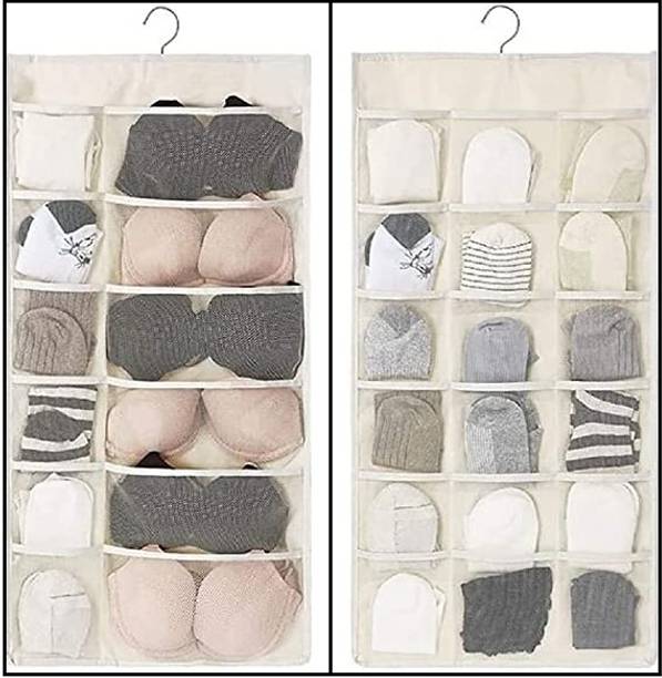 FAB ELLITE 30 Pockets Wardrobe Hanging Organizer For Socks Bra Underwear Lingerie scarf Closet Organizer, Accessories Organizer, Scarf Organizer, Stationery Organizer