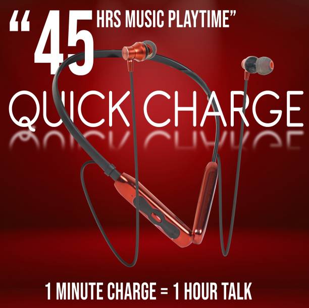 RARIBO 45 Hours Playing Time Fast Charging Bluetooth Neckband Earphone Bluetooth Headset
