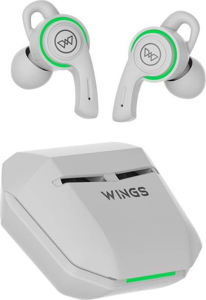Wings Phantom 200 Wireless Earbuds, LED, 40ms Low Latency, DNS Mic Headphones Bluetooth Gaming Headset
