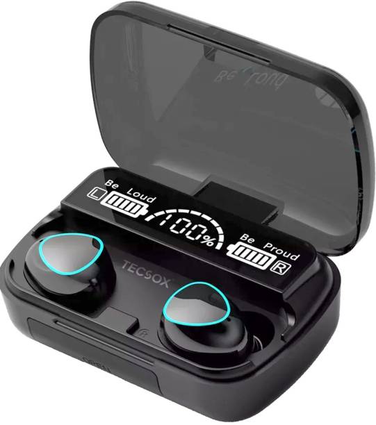 TecSox Max 10 True Wireless Earbuds with Charging Case | 50hrs Play Time | IPX Bluetooth Headset