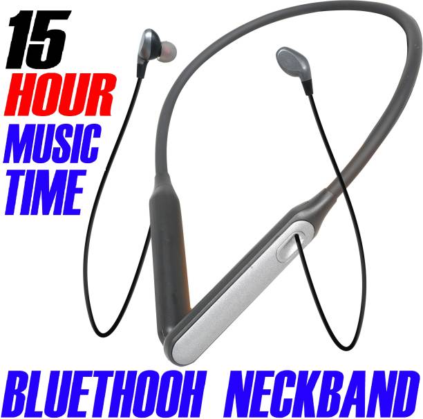 RARIBO 15 hrs Playtime, Fast Charging Bluetooth Neckband hi-bass Bluetooth Headset