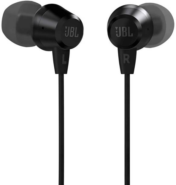 JBL C50HI, Wired in Ear Headphones with Mic, One Button Multi-Function Remote Wired Headset